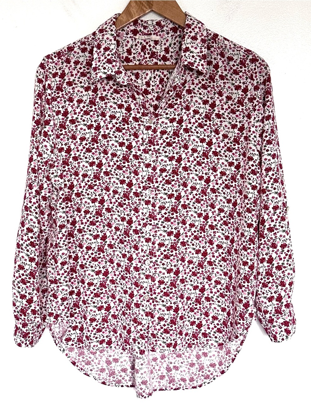 Jane And Delancey Shirt Women’s XL Floral Boho Button Up Long Roll Tab Sleeve